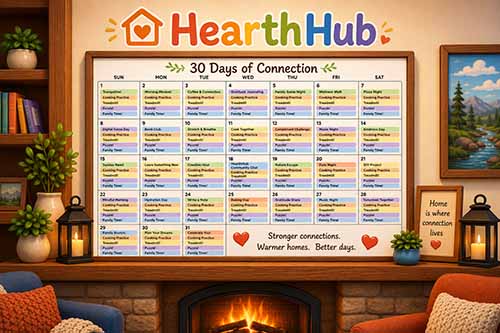 HearthHub — a warm family calendar above the hearth
